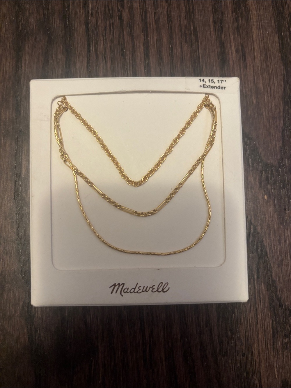 Madewell Gold Layered Chain Necklace Trio